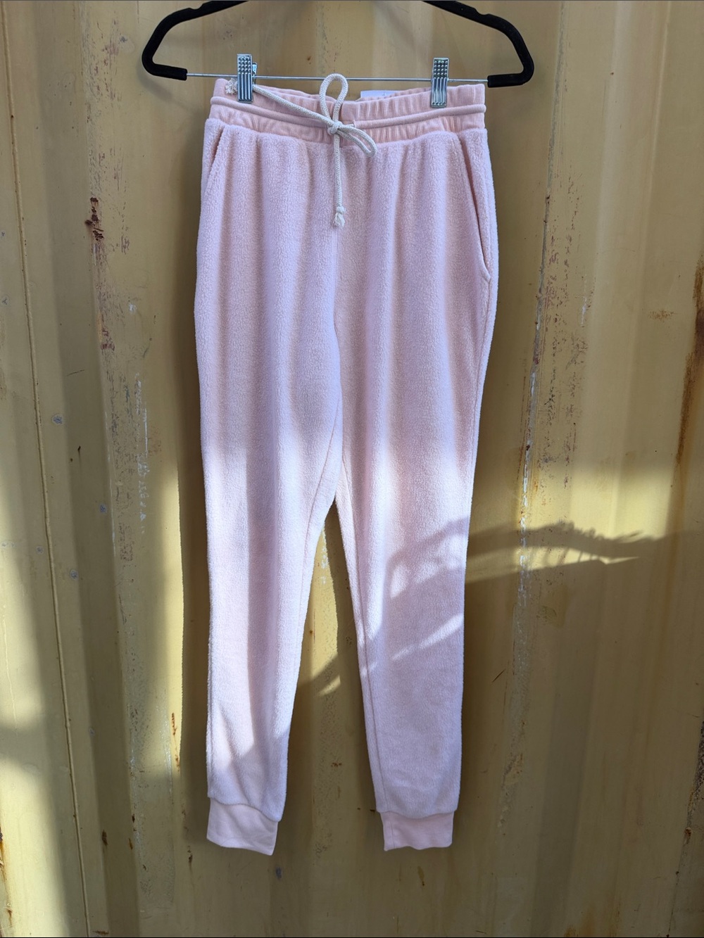 Women Cozy Fleece Jogger Pants - Light Pink
